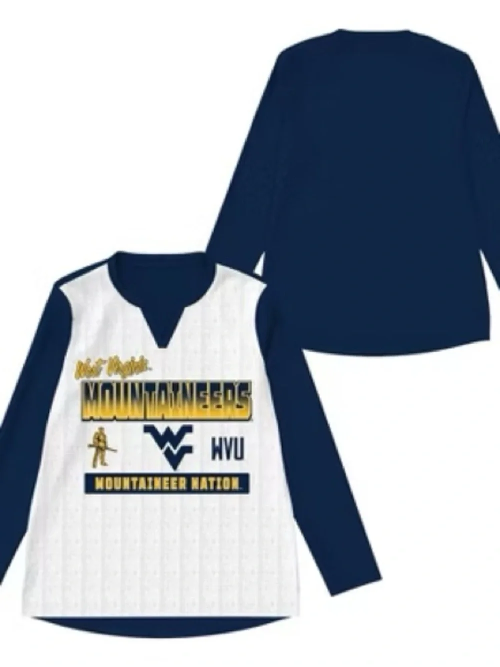 NCAA West Virginia Mountaineers Girls' Long Sleeve Fashion T-Shirt